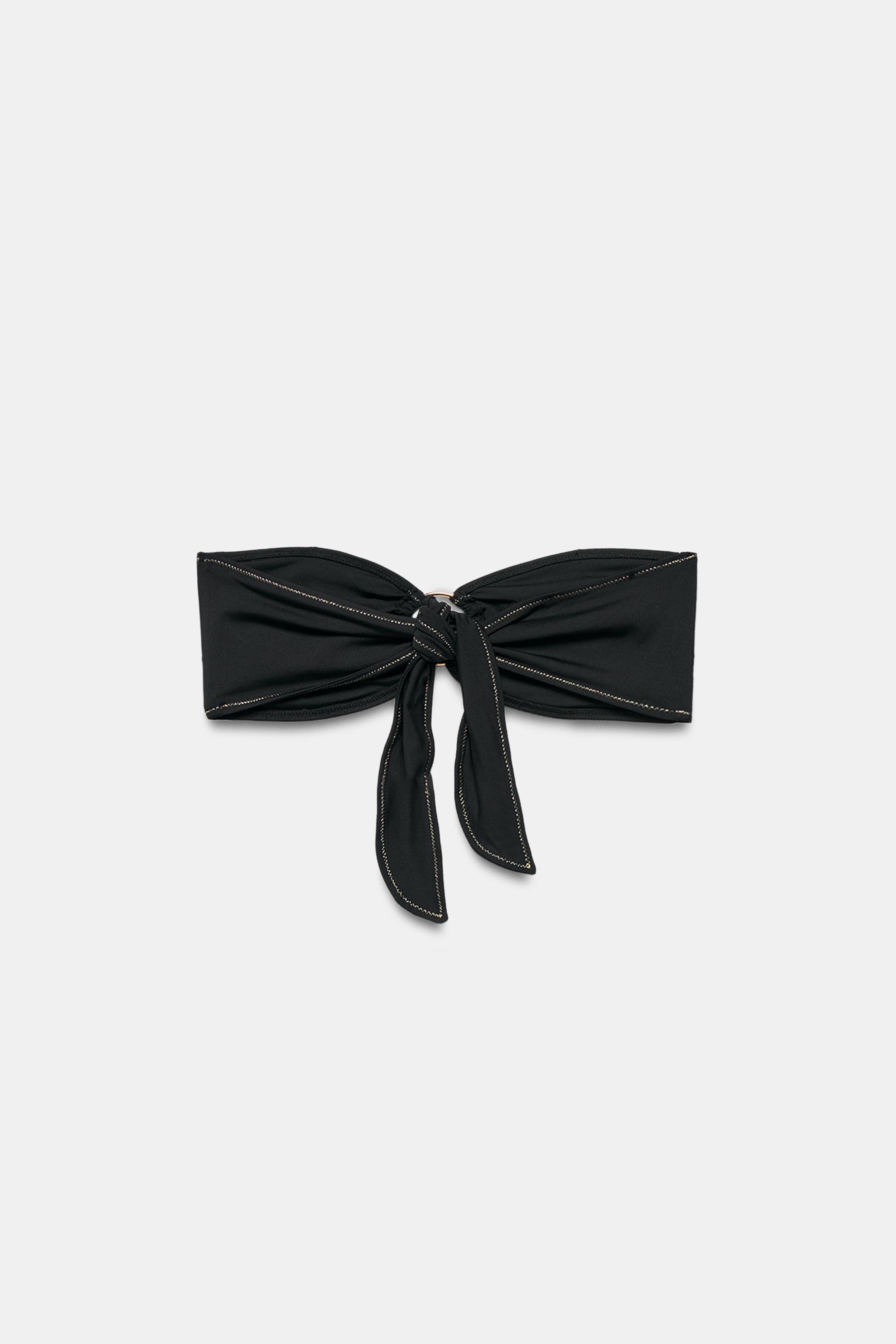 HAUT DE BIKINI BANDEAU PIÈCE MÉTALLIQUE